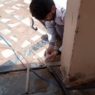 Water sample collected for chemical analysis at Kaneeza, Peshawar